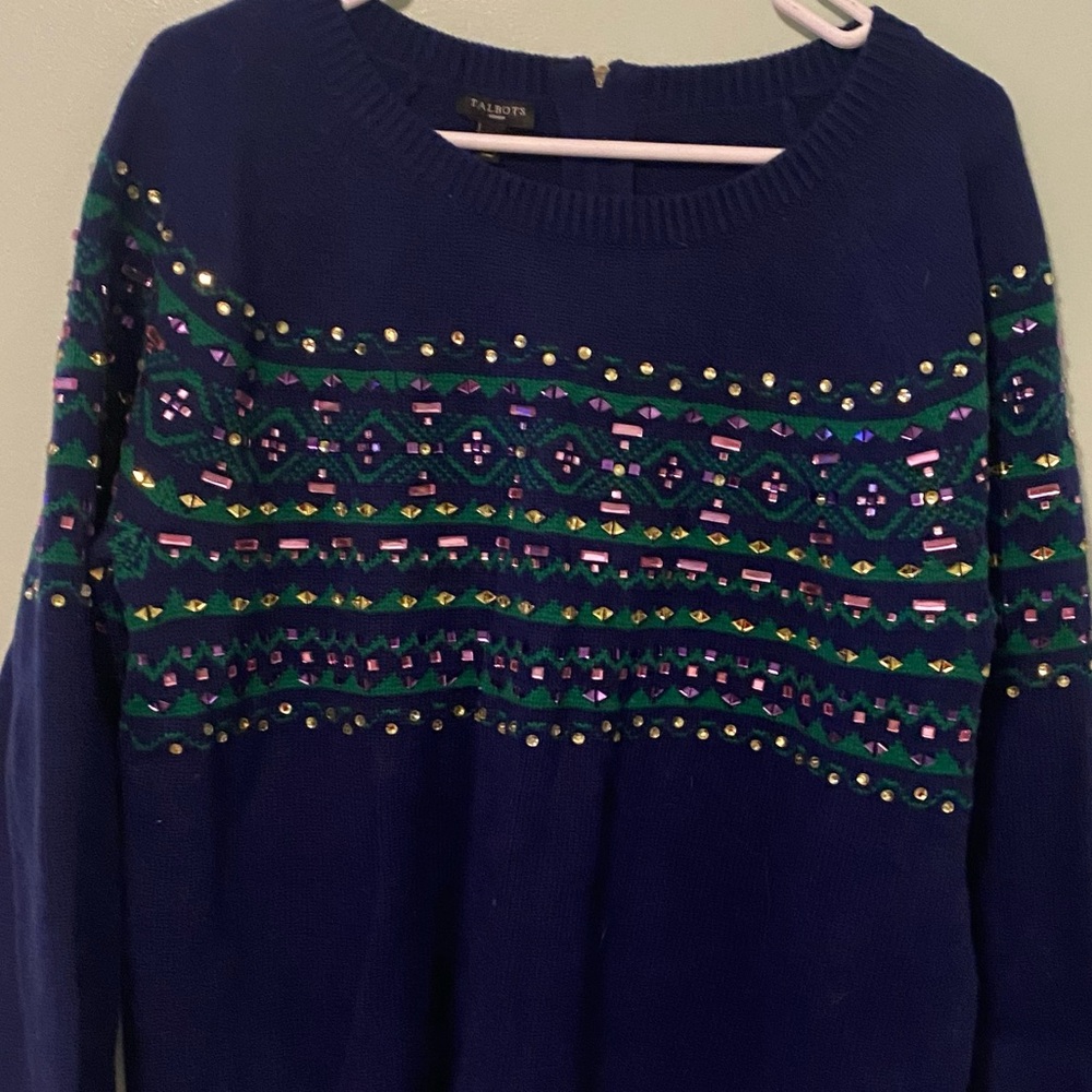 NWT Talbots sweater with jewel ￼ embellishment on the top 
Size 2X￼